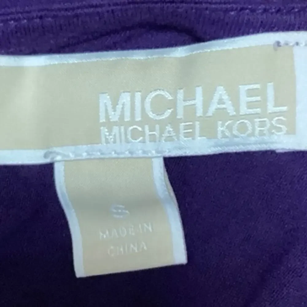 Michael Kors Purple V Neck Layered Pullover Casual Long Sleeve Top Size S
